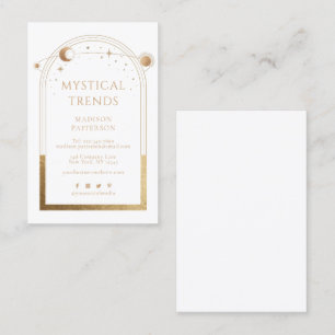 Mystical Celestial White Gold Sun maan Astronomie Visitekaartje
