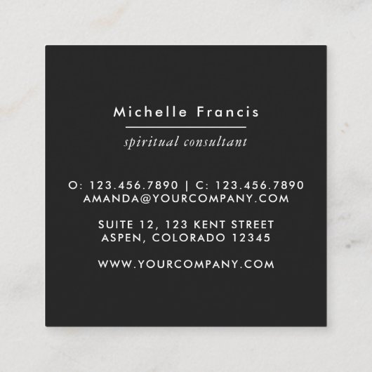 Mystical Cosmic Square Visitekaartje (Achterkant)