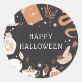 Mystical Crystal Boho Halloween Ronde Sticker (Voorkant)