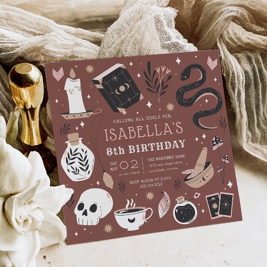 Mystical Crystal Fortune Teller Birthday Party Kaart