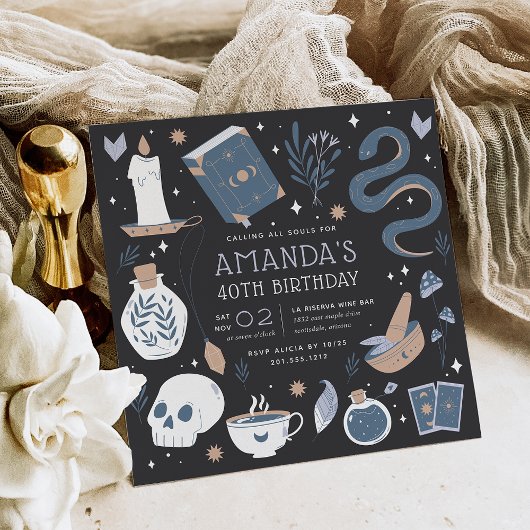 Mystical Crystal Fortune Teller Birthday Party Kaart