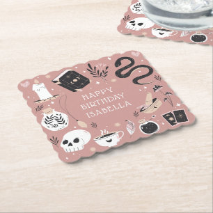Mystical Crystal Fortune Teller Birthday Party Kartonnen Onderzetters