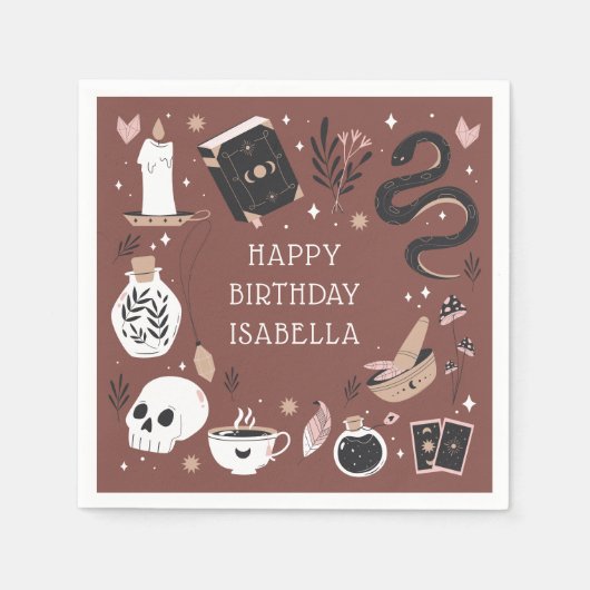 Mystical Crystal Fortune Teller Birthday Party Servet (Voorkant)