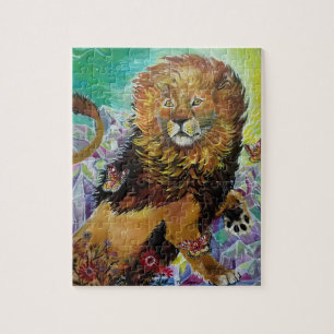 Mystical Crystal Lion Painting "New Worlds" Jigsa Legpuzzel