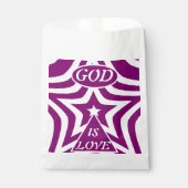 Mystical Deep Purple "God Is Love" First Communion Bedankzakje (Voorkant)