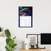 Mystical Dragon Fantasy Calendar 2026 Poster (Thuiskantoor)