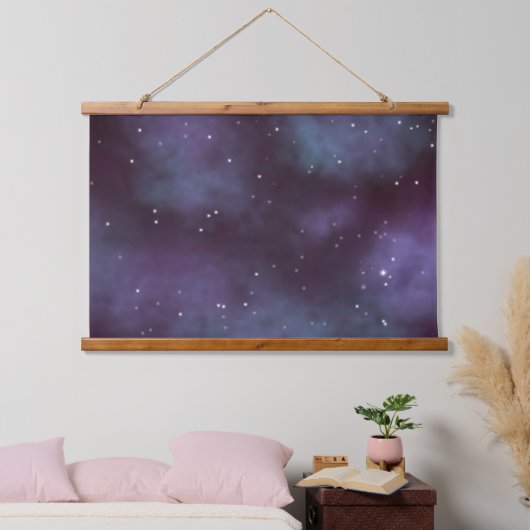 Mystical Dusty Violet Galaxy Hangend Wandkleed (Slaapkamer)