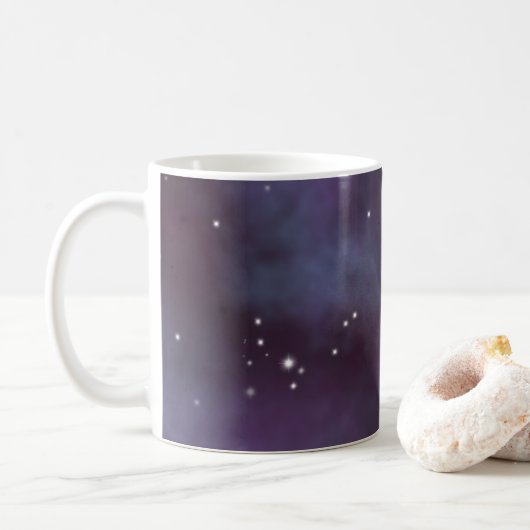 Mystical Dusty Violet Galaxy Koffiemok (Met donut)
