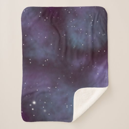 Mystical Dusty Violet Galaxy Sherpa Deken (Voorkant)