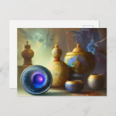 Mystical Enamel Bottles & Bowls Digital Art Briefkaart (Voorkant / Achterkant)