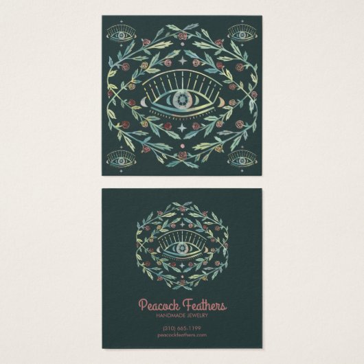 Mystical Eye Earring Ketting Jewels Display Card Vierkante Visitekaartjes (Voorkant /achterkant)