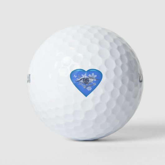 Mystical Eye Floral Heart Golfballen (Voorkant)