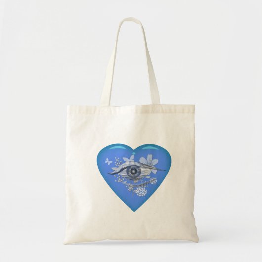 Mystical Eye Floral Heart Tote Bag (Voorkant)