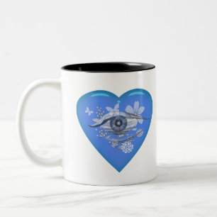 Mystical Eye Floral Heart Tweekleurige Koffiemok