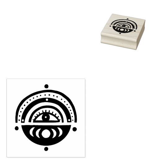 Mystical Eye Magical Elegant Geometric Boho Rubberstempel (Gestempeld)