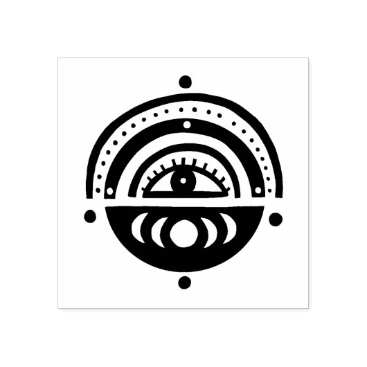 Mystical Eye Magical Elegant Geometric Boho Rubberstempel (Afrduk)