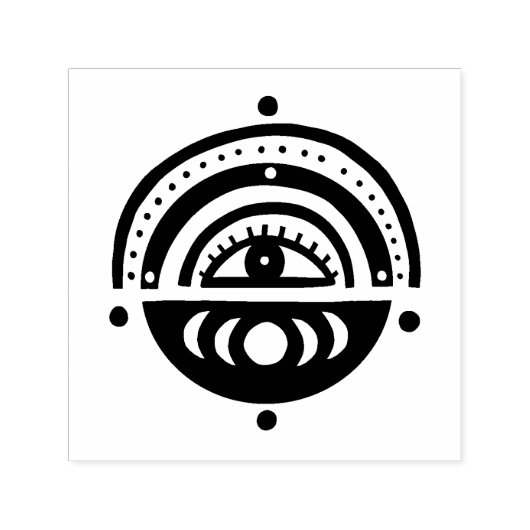 Mystical Eye Magical Elegant Geometric Boho Zelfinktende Stempel (Design)