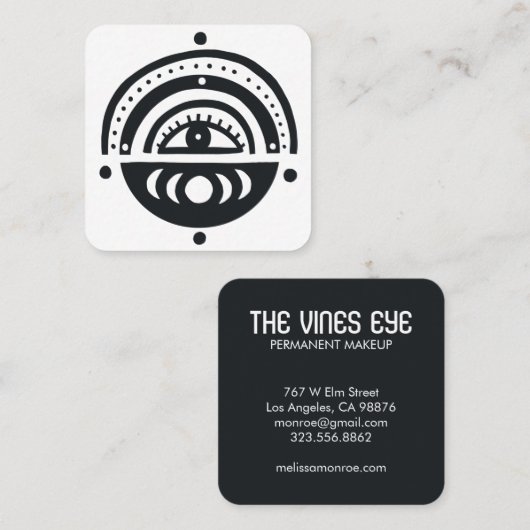 Mystical Eye Moons Rainbow Magical Boho Vierkante Visitekaartje (Voorkant / Achterkant)