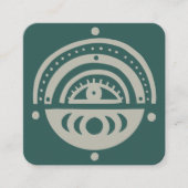 Mystical Eye Moons Rainbow Magical Boho Vierkante Visitekaartje (Voorkant)