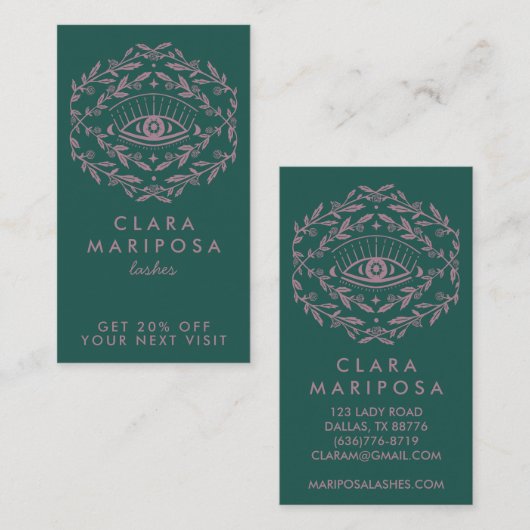 Mystical Eye Roos Vines Boho Beauty geïllustreerd Kortingskaartje (Voorkant / Achterkant)