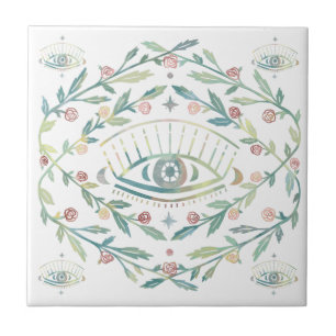 Mystical Eye Rozen Tines Magical Boho Colorful Tegeltje