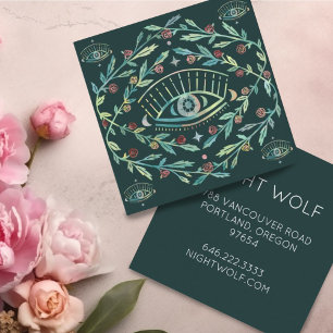 Mystical Eye Rozen Tines Magical Boho Colorful Vierkante Visitekaartje