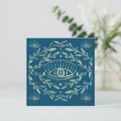 Mystical Eye Rozen Vines Magical Boho Square Card (Staand voorkant)