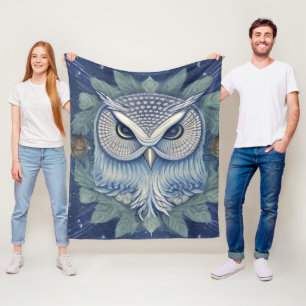 Mystical Fantasy Forest Owl Fleece Deken