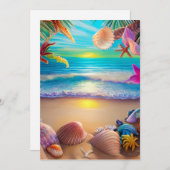 Mystical fantasy strand sunset with tropische flow feestdagenkaart (Voorkant / Achterkant)