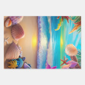 Mystical fantasy strand sunset with tropische flow inpakpapier vel (Voorkant)
