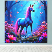 Mystical Fantasy Unicorn Art Canvas Afdruk (Insitu (Houten vloer))