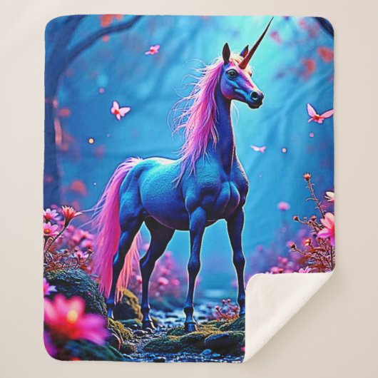 Mystical Fantasy Unicorn Art Sherpa Deken (Voorkant)