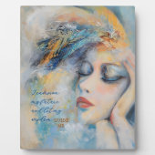 Mystical Feather Woman Tabletop Plaque with Easel (Devant)