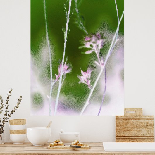 Mystical Forest Bloom – Romantic Flowers & Trees Poster (Keuken)