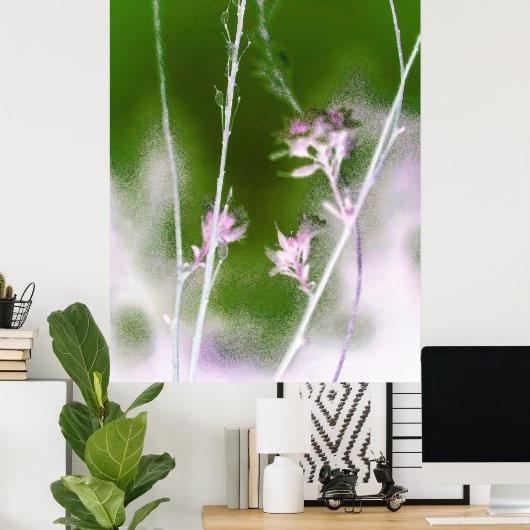 Mystical Forest Bloom – Romantic Flowers & Trees Poster (Thuiskantoor)