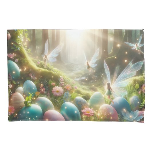 Mystical Forest Fairy Magical Spring Eggs Kussensloop (Voorkant)