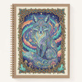 Mystical Fox Cosmic Nebula Zen tangle Journal (Devant)