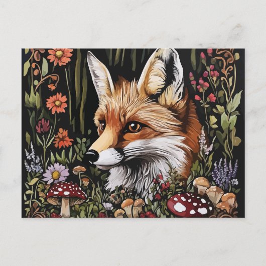 Mystical Fox in Enchanted Forest Briefkaart (Voorkant)