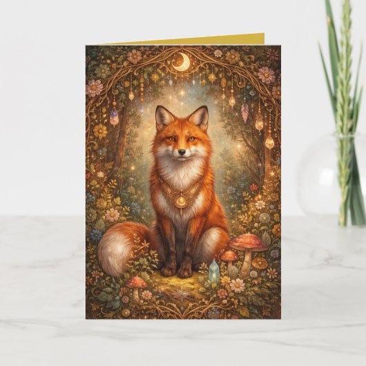 Mystical Fox Magickal Night Blank Inside Card Kaart (Voorkant)