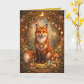 Mystical Fox Magickal Night Blank Inside Card Kaart (Gele Bloem)