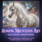 Mystical Galaxy and White Horse Fantasy Decoupage Tissuepapier