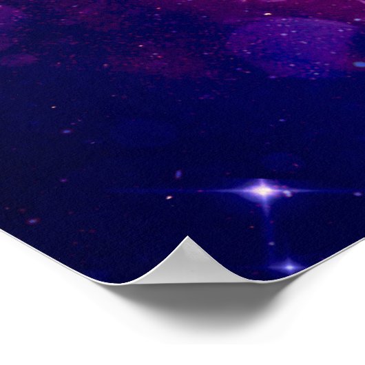 Mystical Galaxy Wolf Face met Full Moon Poster (Hoek)