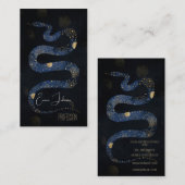 Mystical Gold Blue Serpent Galaxy Design Visitekaartje (Voorkant / Achterkant)