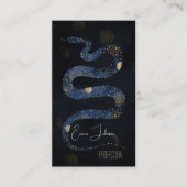 Mystical Gold Blue Serpent Galaxy Design Visitekaartje (Voorkant)