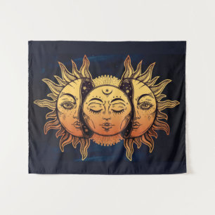 Mystical Gold Foil Luna Sun en Moon Wandkleed