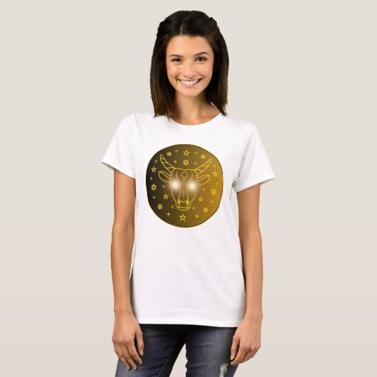 Mystical Golden Zodiac Taurus T-shirt (Voorkant volledig)