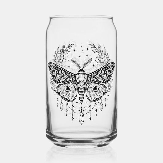 Mystical Gothic Moth Botanical Celestial Line Art (Recto)