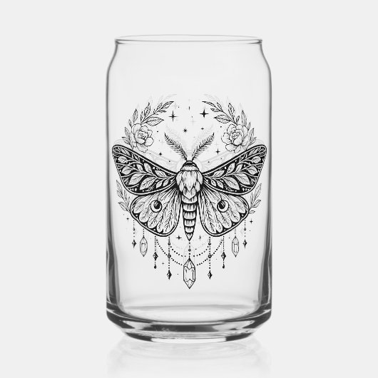 Mystical Gothic Moth Botanical Celestial Line Art (Verso)