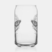 Mystical Gothic Moth Botanical Celestial Line Art Blikvorm Glas (Links)
