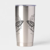 Mystical Gothic Moth Botanical Celestial Line Art  Geïsoleerde Drinkbeker (Links)